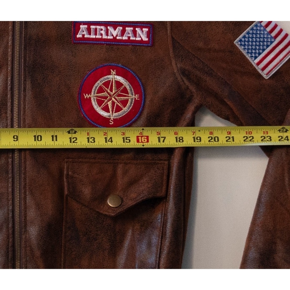 Top Gun Maverick Jacket Men's Small Spirit Halloween Costume Faux Leather Bomber - Picture 4 of 9